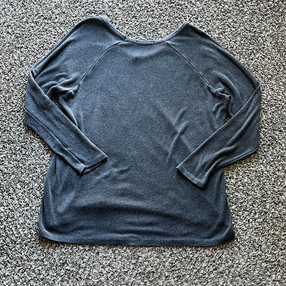 Brandy Melville Shirt Womens One Size/Medium Gray Long Sleeve Cotton Blend Top - Picture 4 of 8